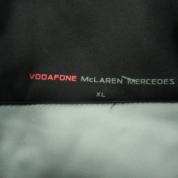 Vodafone McLaren Mercedes Jacket Mens Extra Large Black Full Zip‎ Pockets Lined